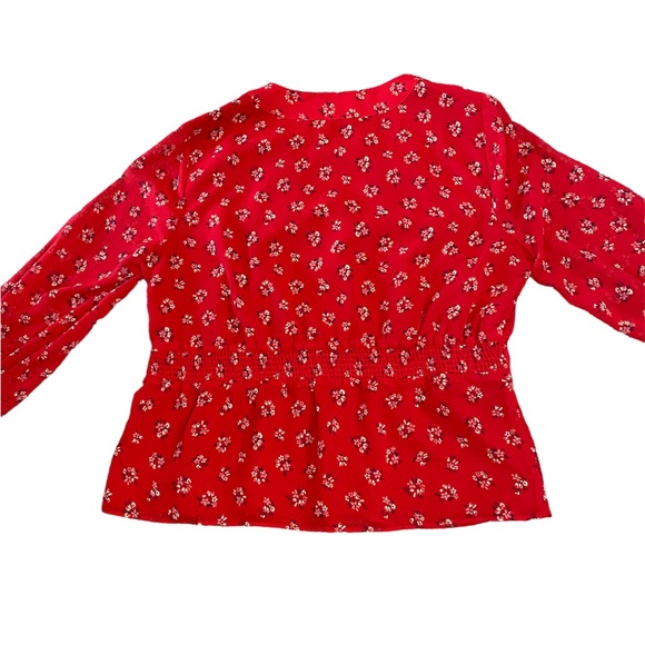 Madewell V-Neck Peplum Top in Little Lilies - Picture 3 of 10